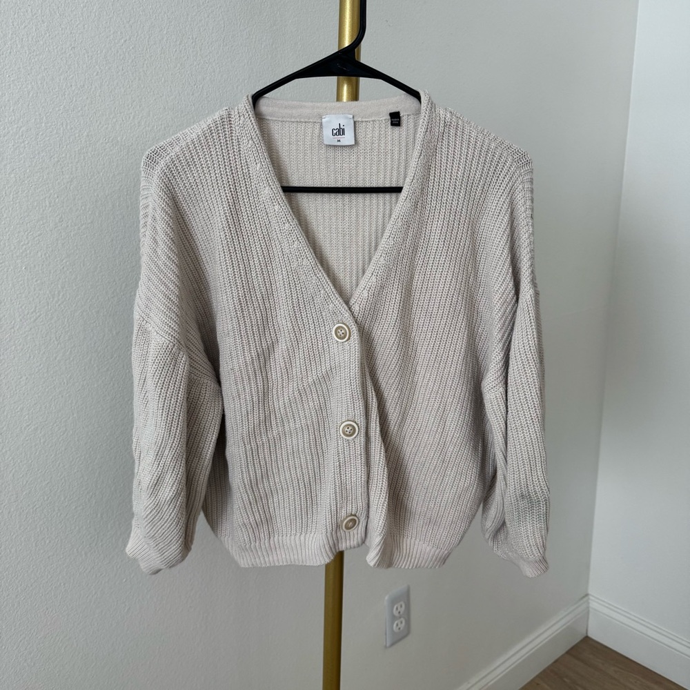 CAbi Women's Cream Cardigan Sweater